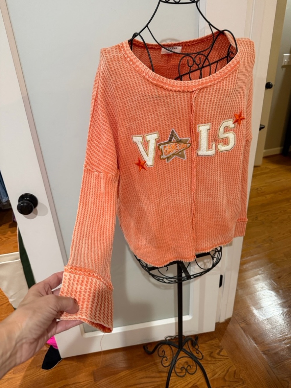 Orange Waffle Knit 'TN VOLS' Patch Pullover